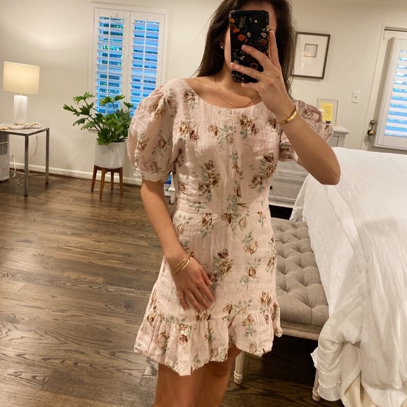 LOVESHACKFANCY MEDIUM REVERSIBLE PINK FLORAL MINI DRESS - Picture 2 of 5